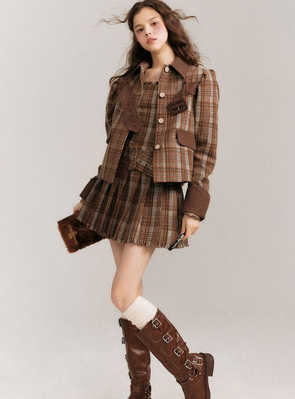 Plaid Belted Coat