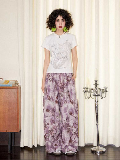 Casual loose printed pants