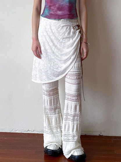 Two piece lace flare pants