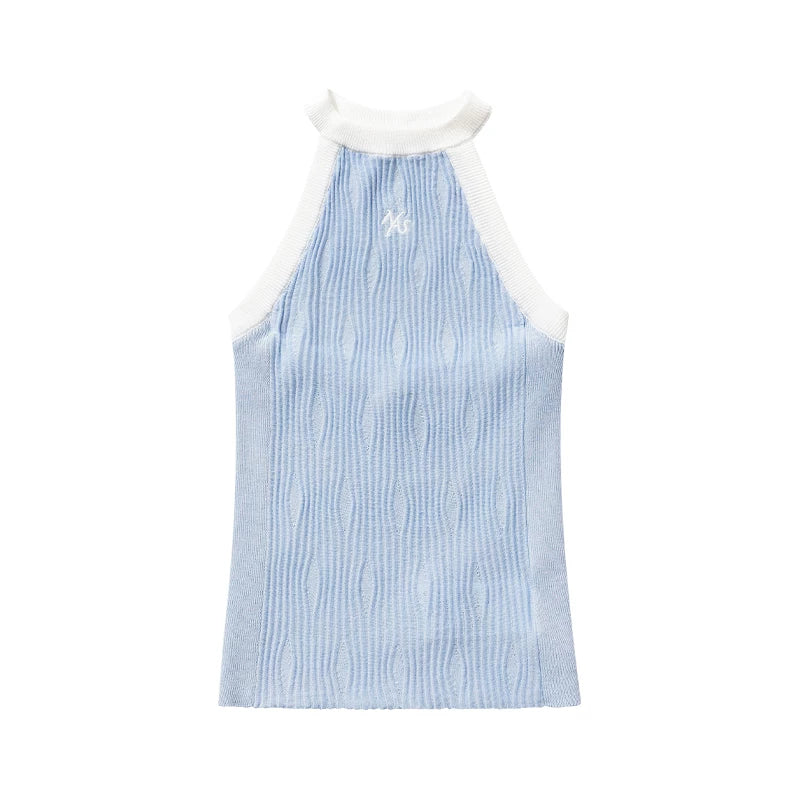 Wool Irregular Color-Block Vest