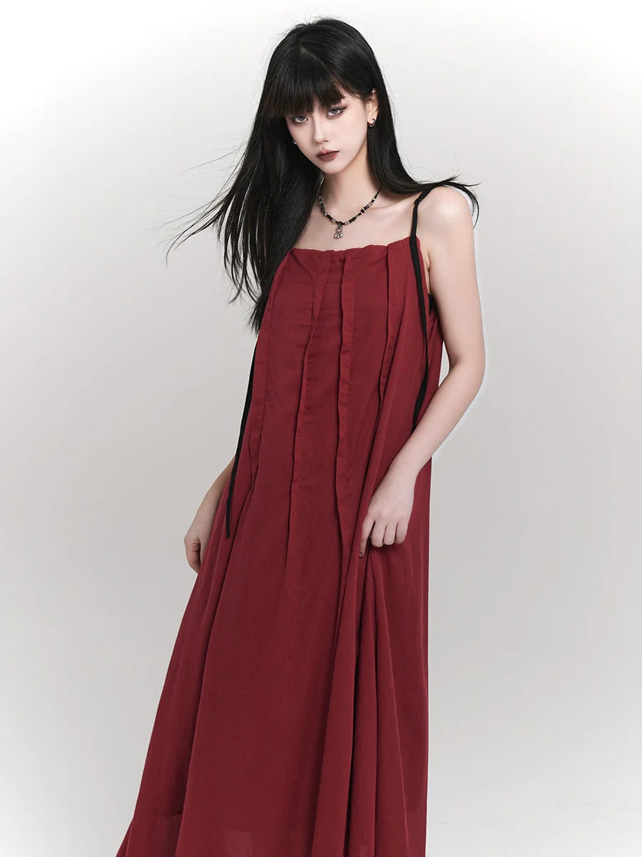 Red Slip Seaside Long Dress