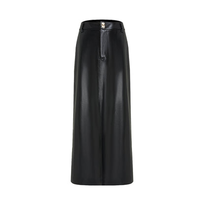 Retro Slimming Leather Skirt