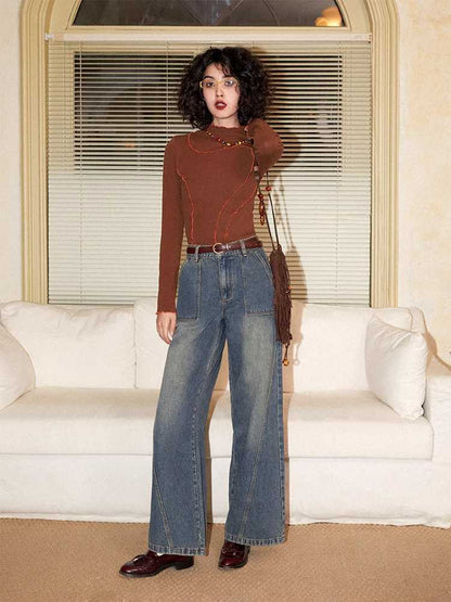 Retro straight jeans