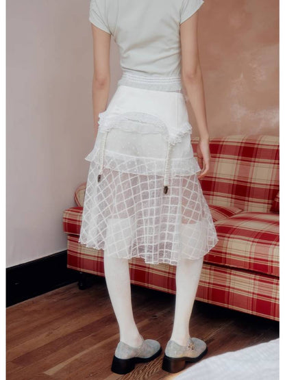 See-through A-line skirt