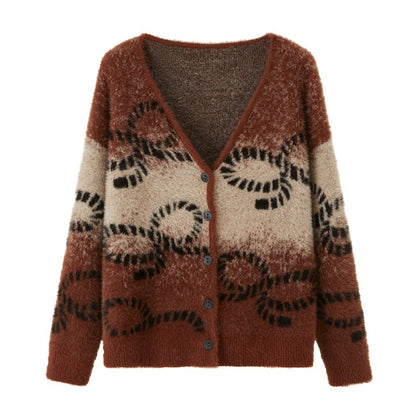 Gradient Knitted Loose Cardigan