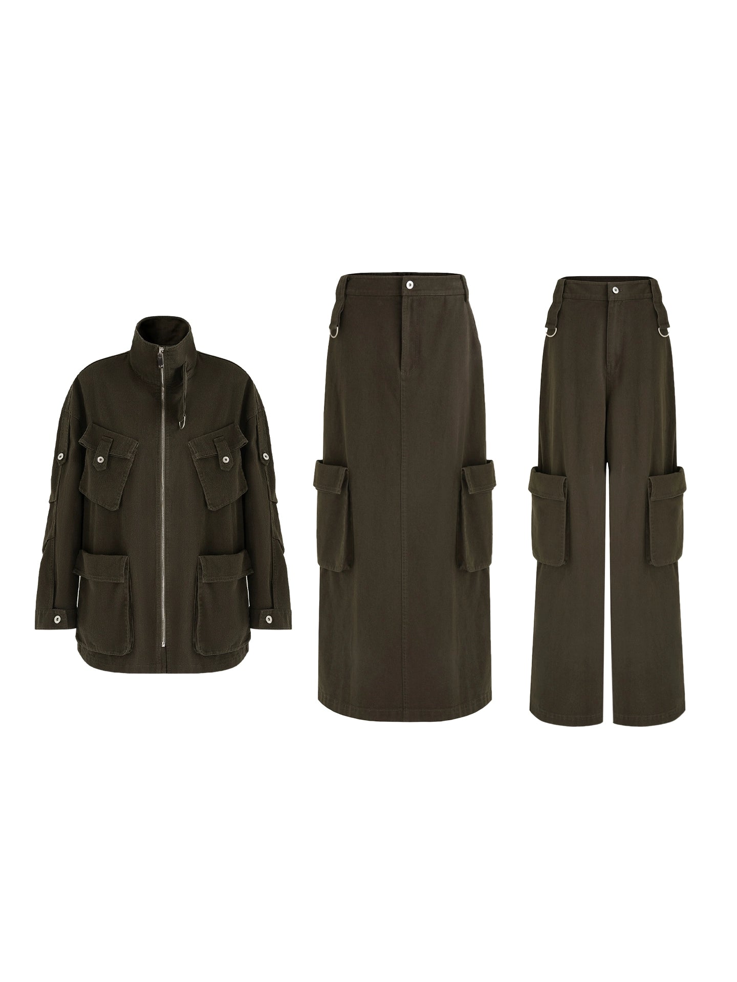 Vintage Cargo Silhouette Coat Set- Up