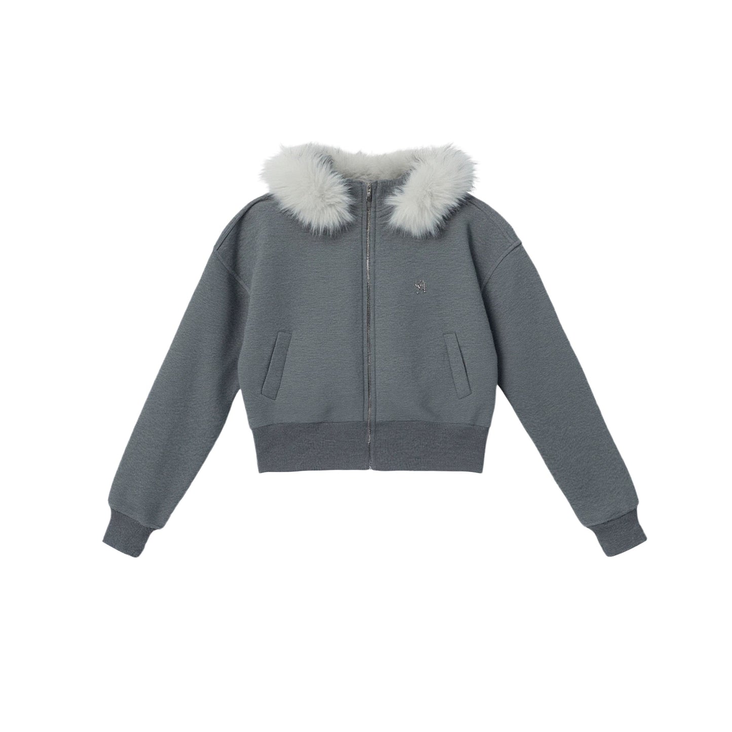Hooded Fur Collar Jacket