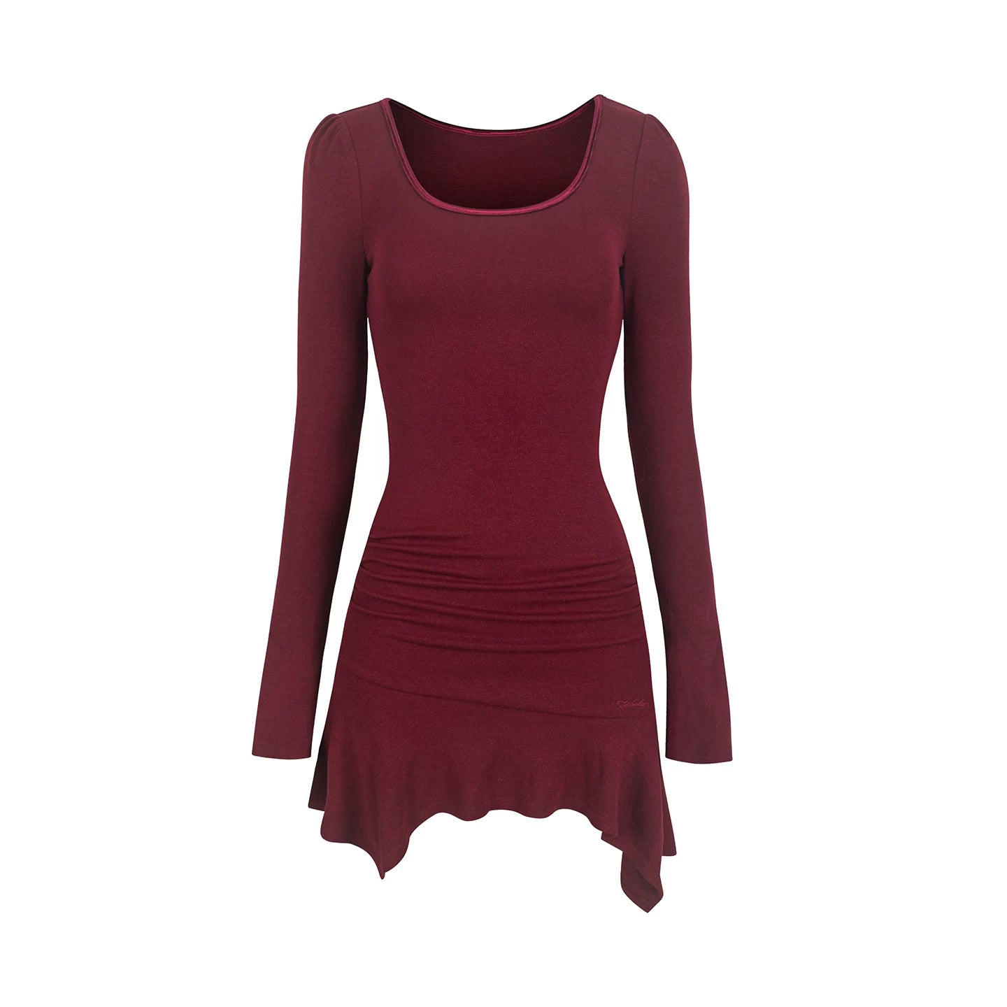 Ruffled Elastic Slim Dress