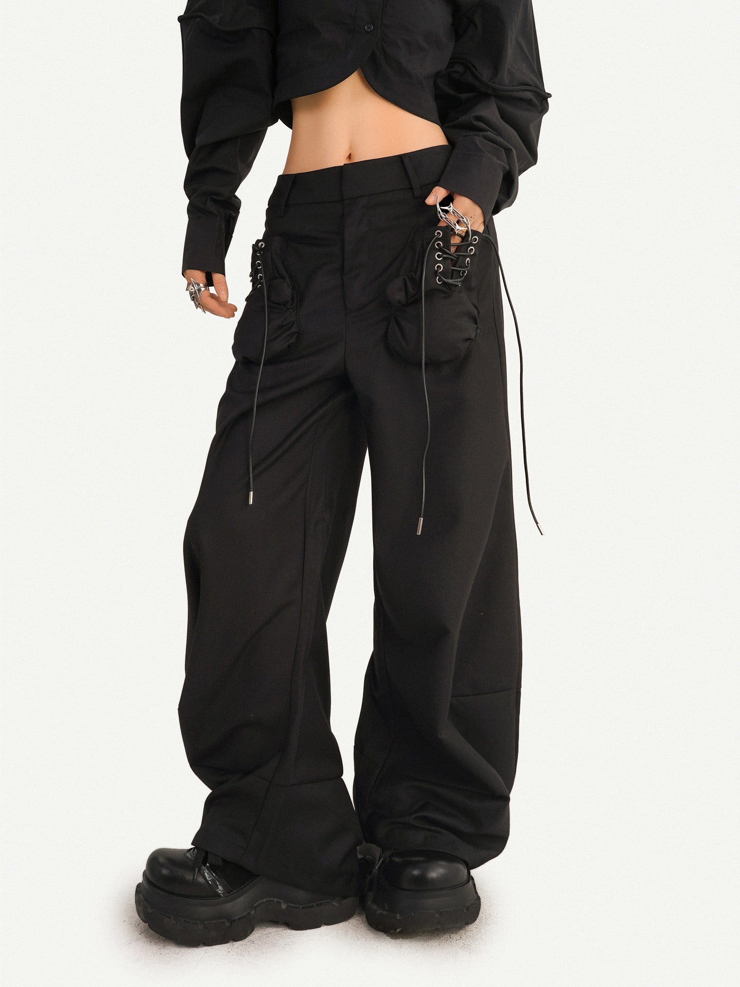 Minimalist High-Waist Wide-Leg Pants
