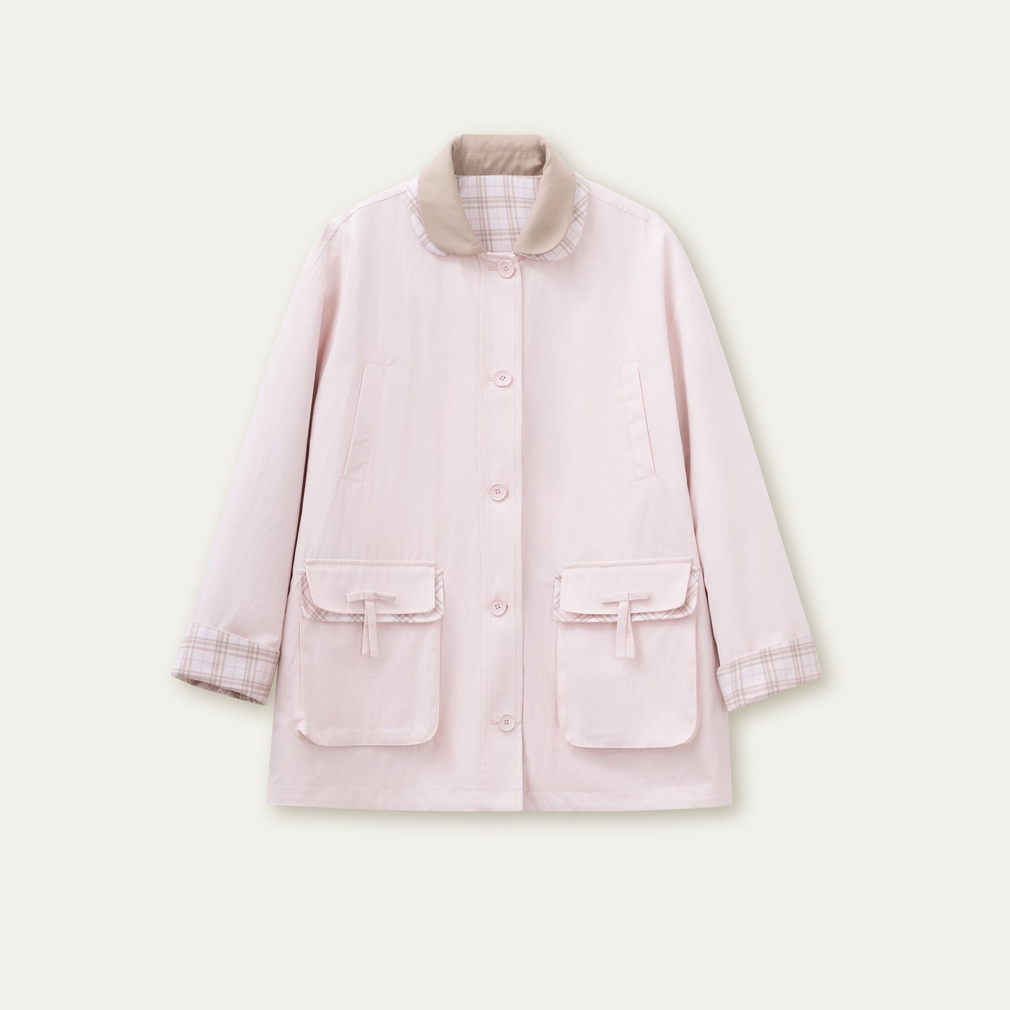 Pink Reversible Trench Jacket