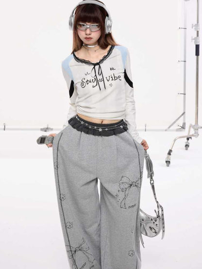 Printed casual pants