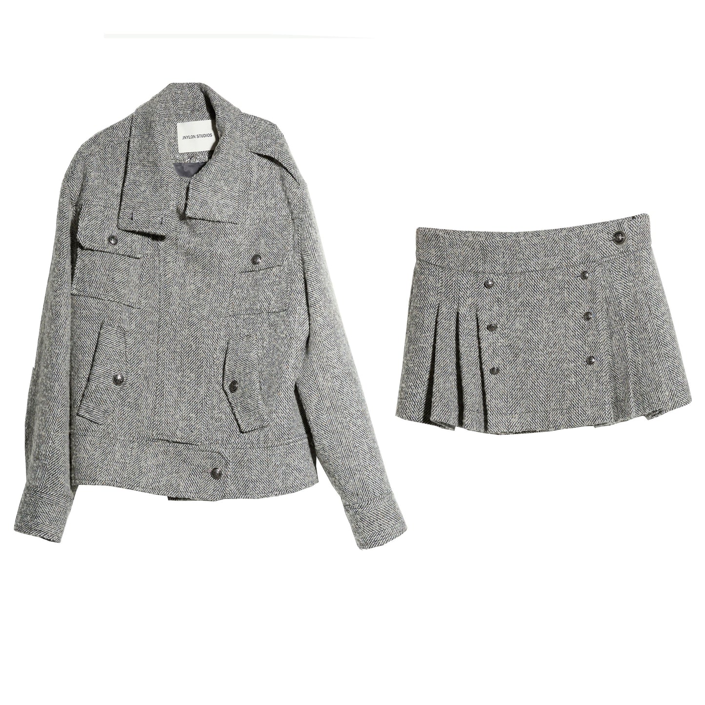 High-Tech Wool Herringbone Jacket Set-Up