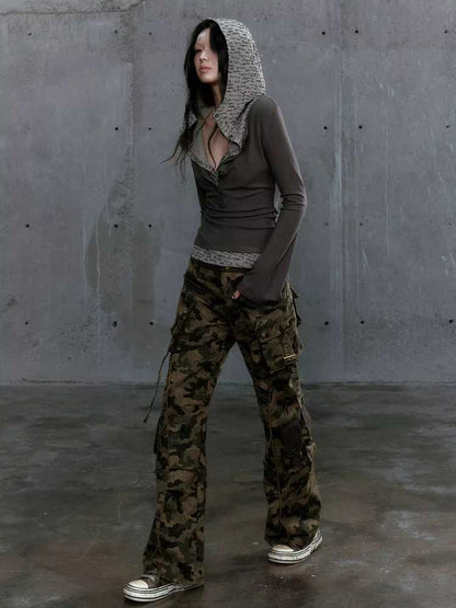 Camouflage multi-pocket pants