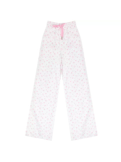 Rabbit floral pink casual pants