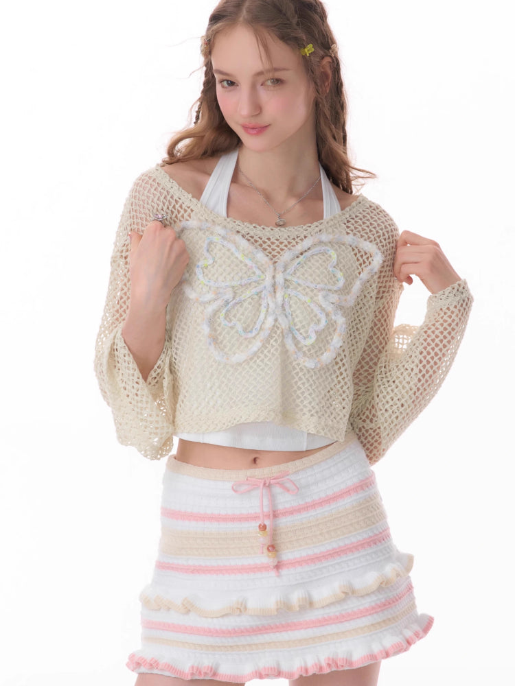 Butterfly short long sleeve knit