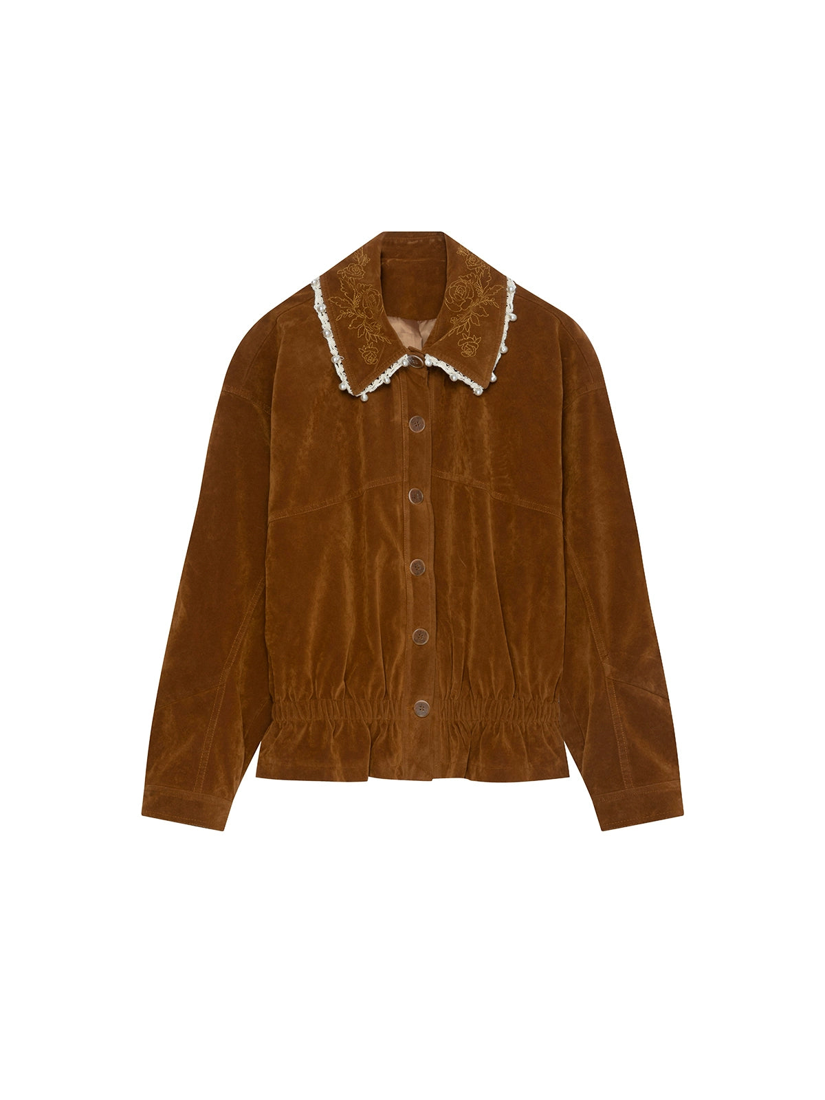 Vintage Embroidered Rose Leather Jacket Set-Up