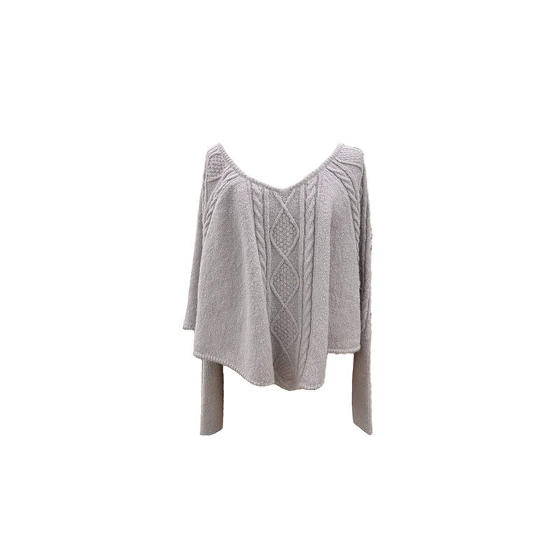 Light Purple Wool Batwing Sweater Set-Up
