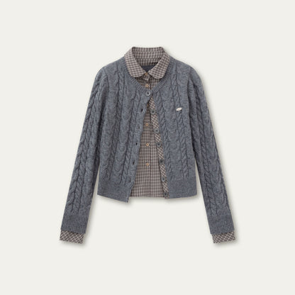 Fake Two Piece Woolen Knit Sweater