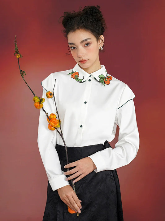 Chinese embroidery retro shirt