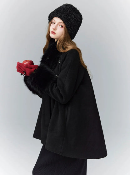 jade glacier wind cape woolen coat