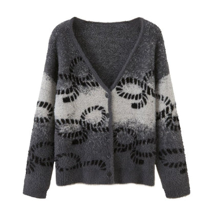 Gradient Knitted Loose Cardigan