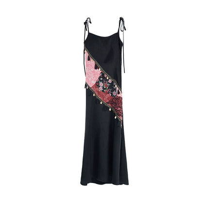 Slim Fit Vintage Black Sundress