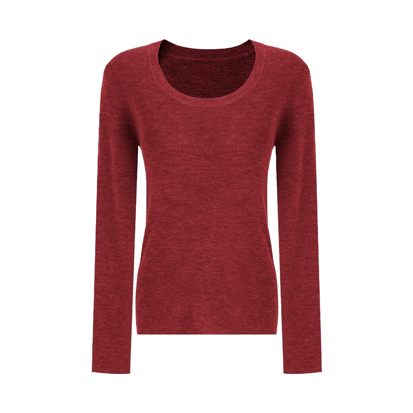 U-Neck Wool Slim Sweater