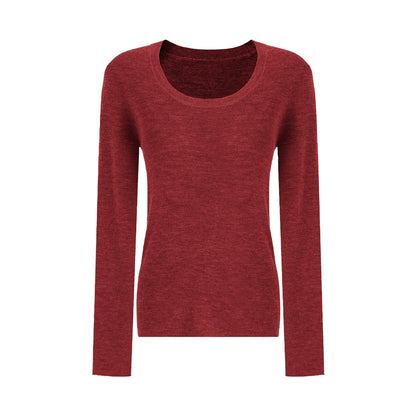 U-Neck Wool Slim Sweater