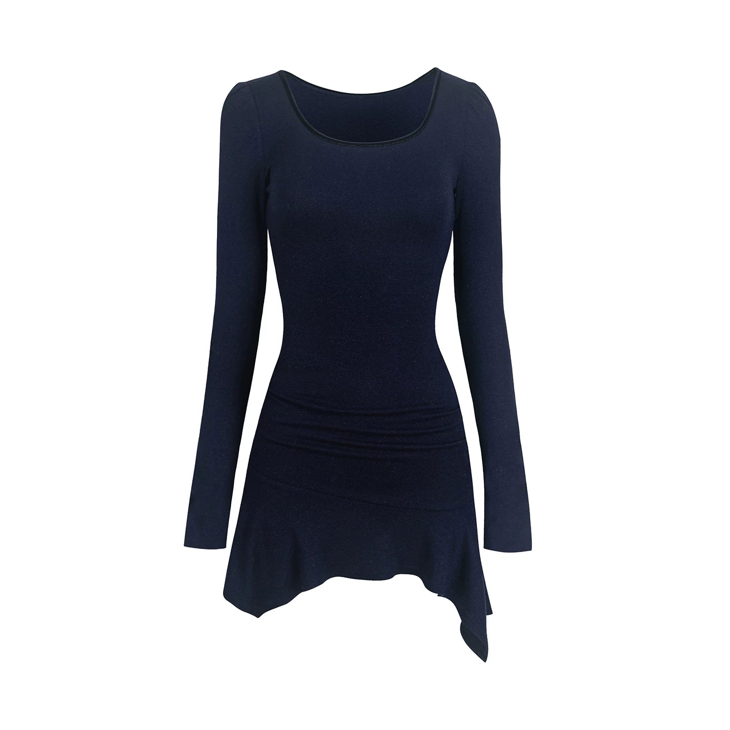 Ruffled Elastic Slim Dress