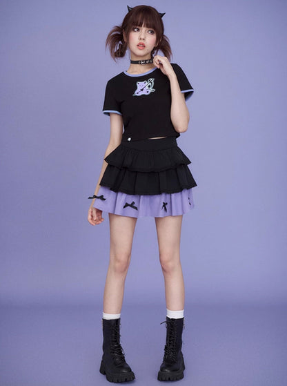 Black Purple Doll Skirt