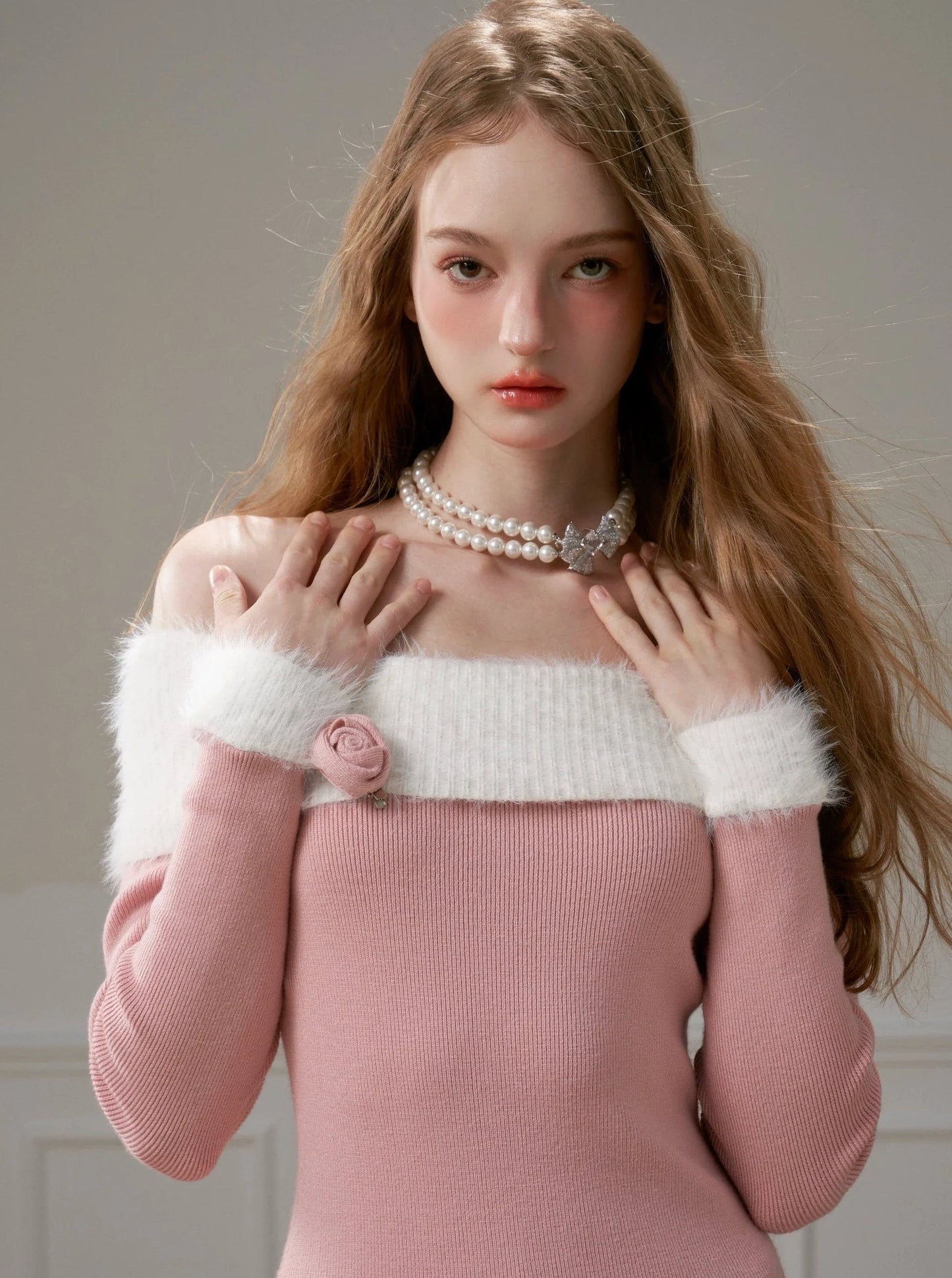 Ballet sweet mink knit dress