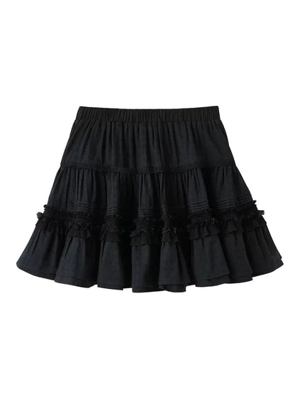 High waist A-line slim skirt