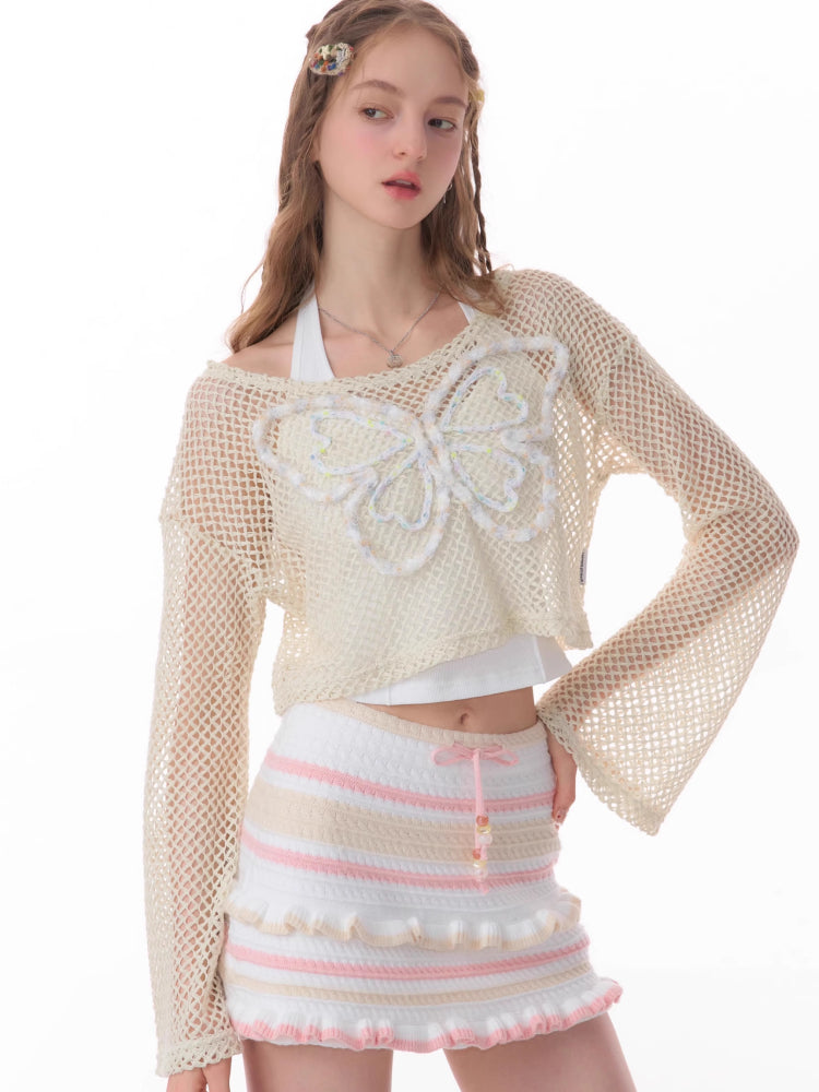 Butterfly short long sleeve knit