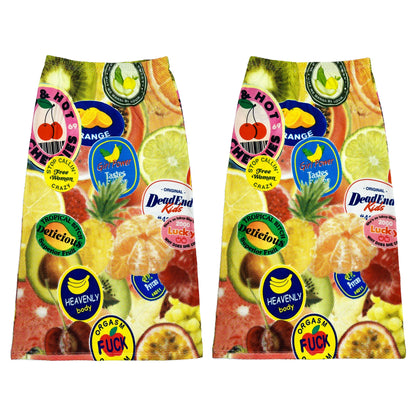 Reversible Print Stretch Casual Maxi Skirt