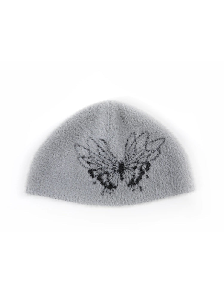 Round neck butterfly sweater + hat