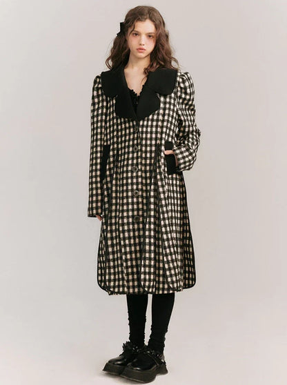 Wool Plaid Warm Coat