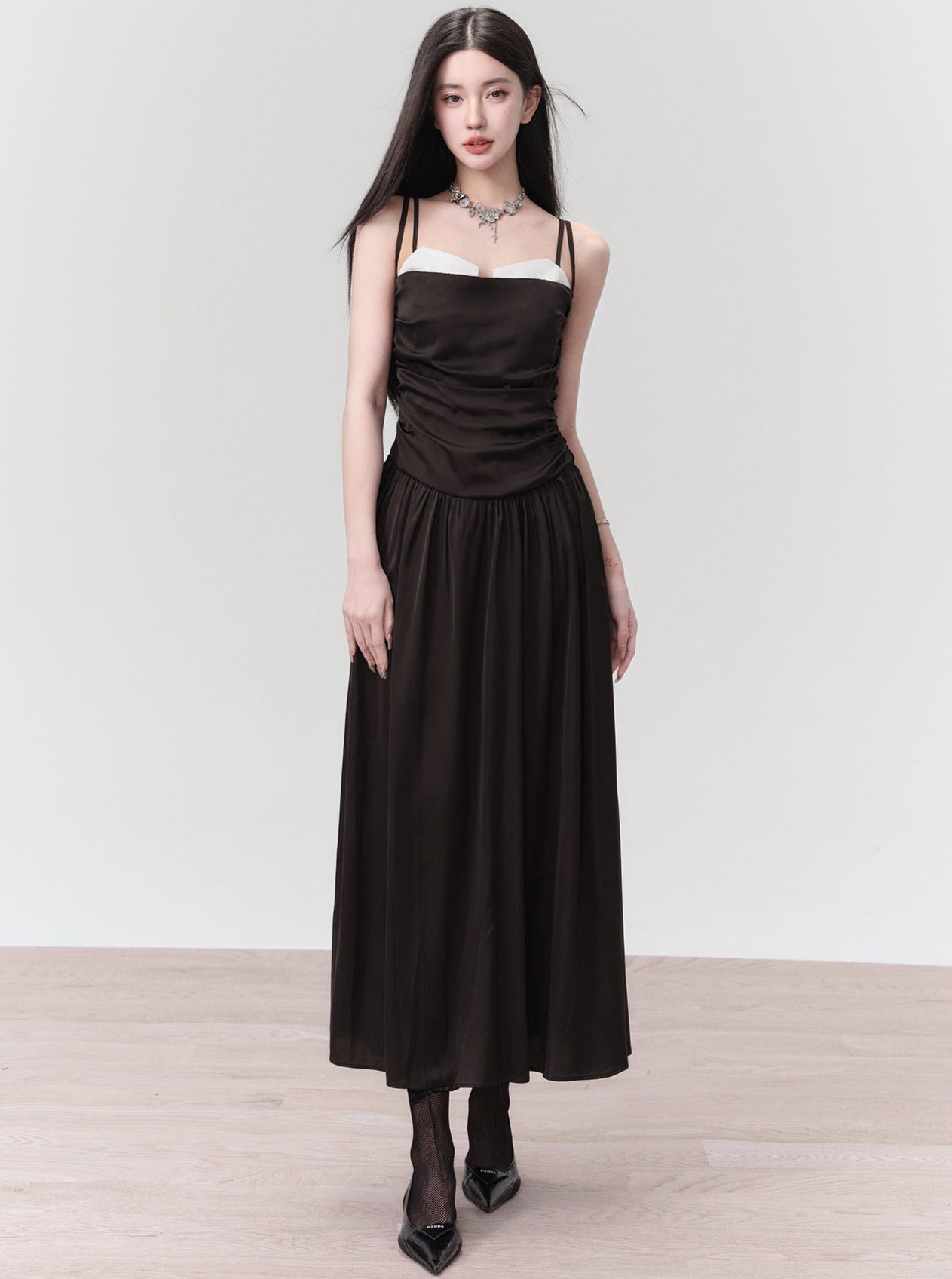 French Black Slip Dress