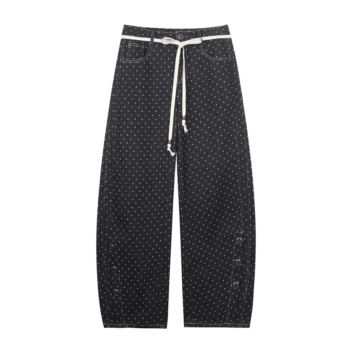 Detachable Skirt Polka Dot Jeans