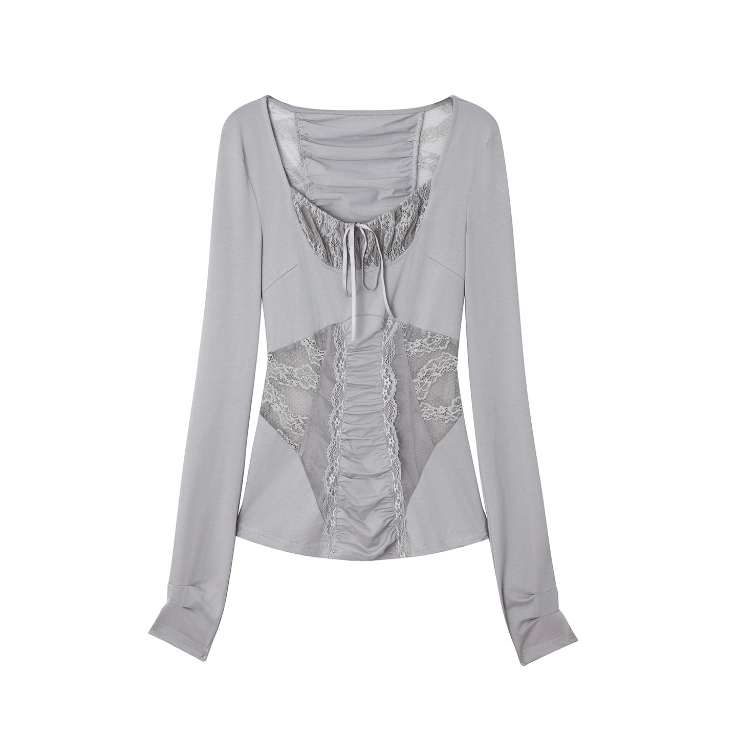 Shoulder Lace Girly Slim Long Sleeve T-Shirt