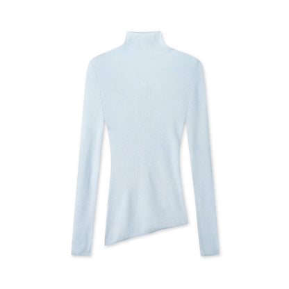 High Neck Long Sleeve Knit Wool Top