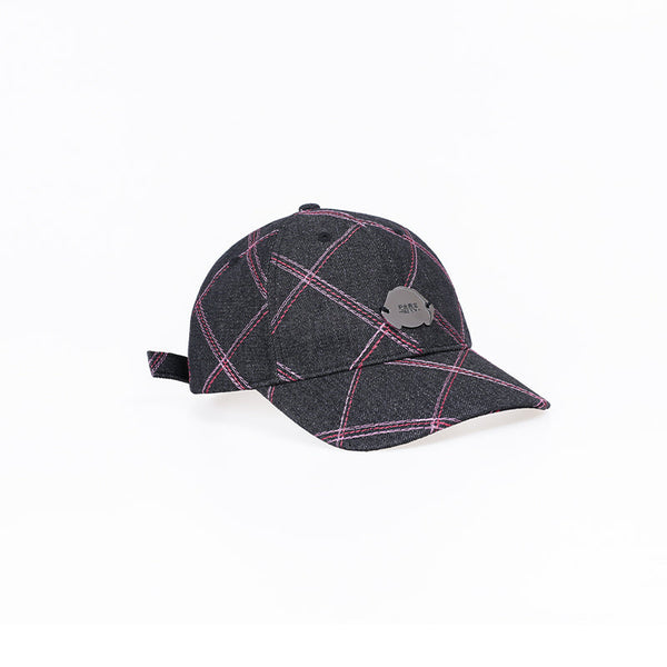 Checkered Denim Duck Bill Cap
