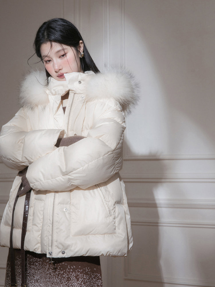 Fur collar down jacket