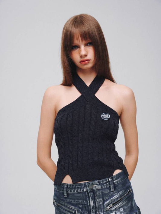 Knit halter vest