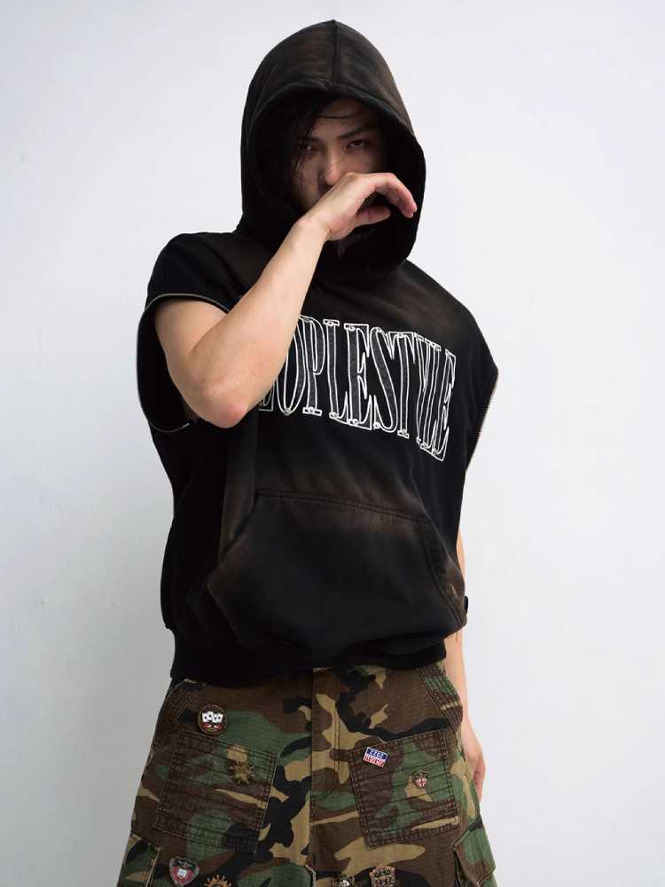 Detachable hooded sweatshirt