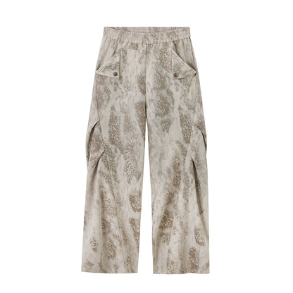 Pleated Panel Leopard Winter Pants