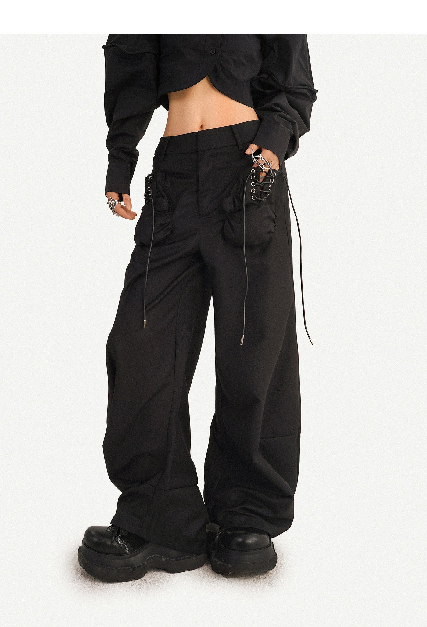 Minimalist High-Waist Wide-Leg Pants