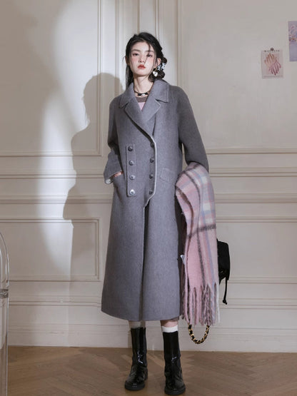 Double breasted wool coat