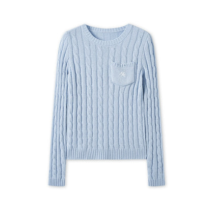 Cashmere Wool Cable Knit Top
