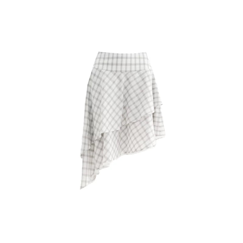 Artist-Designed Plaid A-Line Skirt