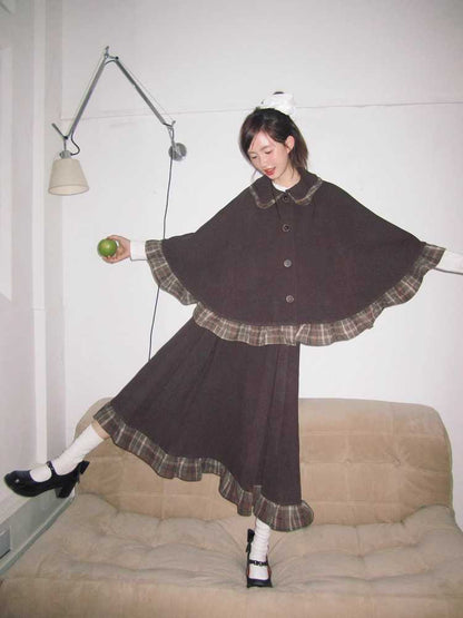 Petal collar poncho and skirt